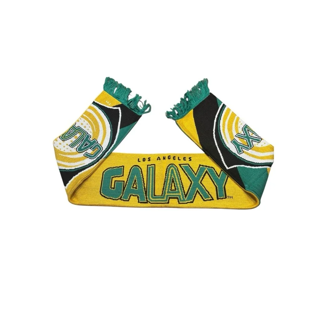 LA Galaxy Retro Logo Soccer Scarf‎ NEW Green Yellow MLS